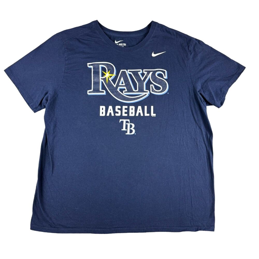 Tampa Bay Rays Shirt Mens Extra Large Blue MLB Athletic Cut Adult Nike Baseball